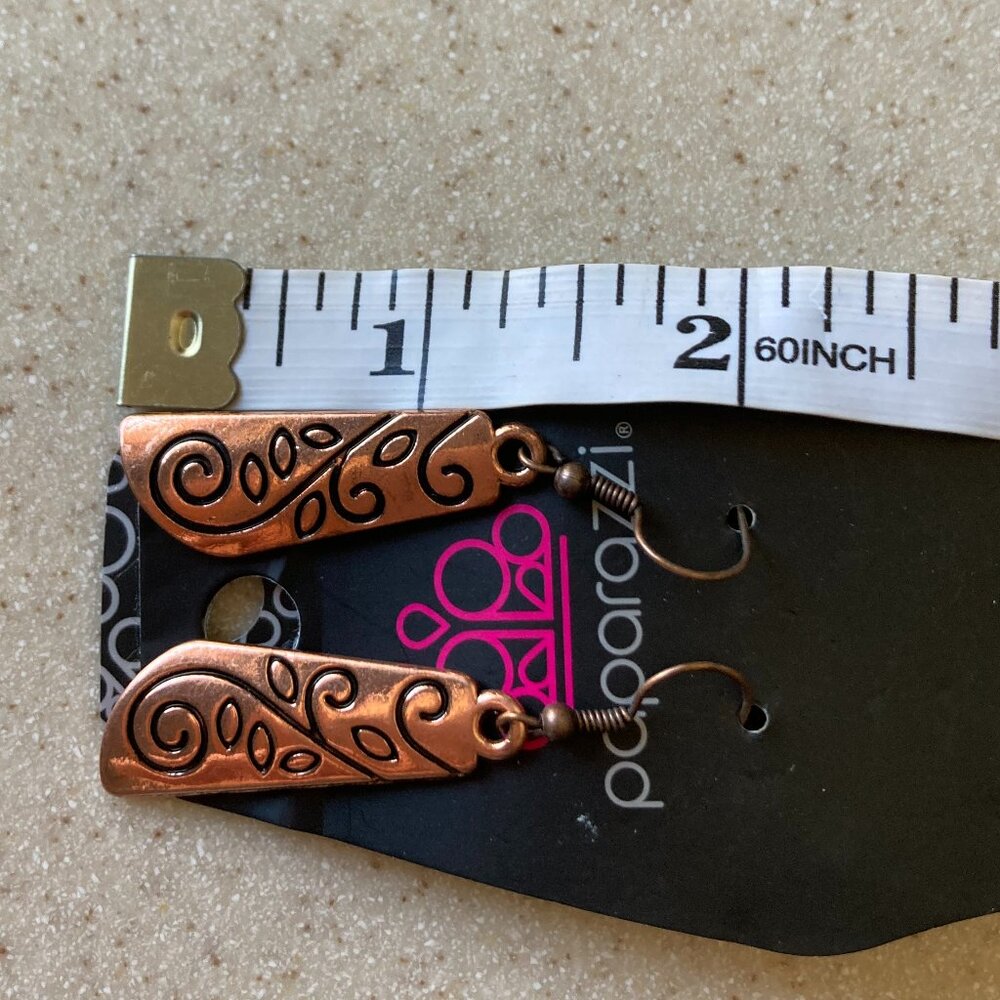 Paparazzi Copper Color Dangle Pierced Earrings NEW - Picture 5 of 7